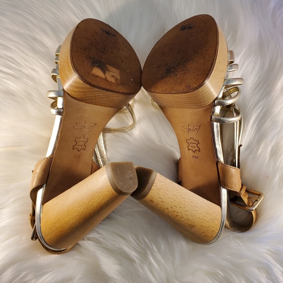 STUDIO 9 METALLIC STRAPPY HEELS SIZE 8M - Picture 8 of 8